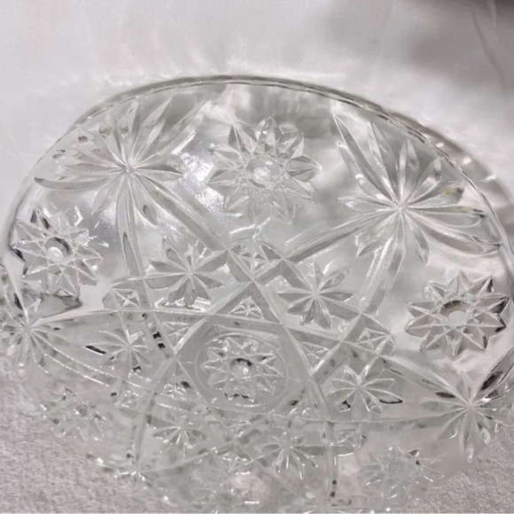 Vintage Pinwheel Cut Crystal Round Serving Tray Plate - Picture 7 of 8